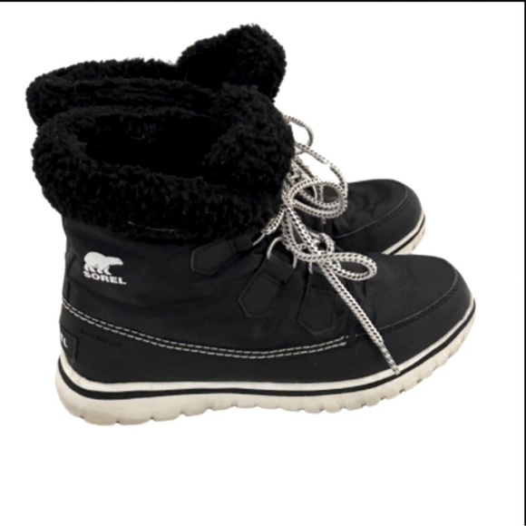 Sorel Cozy Carnival Coated Waterproof Boots Black Size 6 - Picture 4 of 11